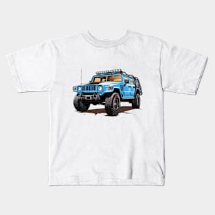 Hummer Off-road Blue Kids T-Shirt